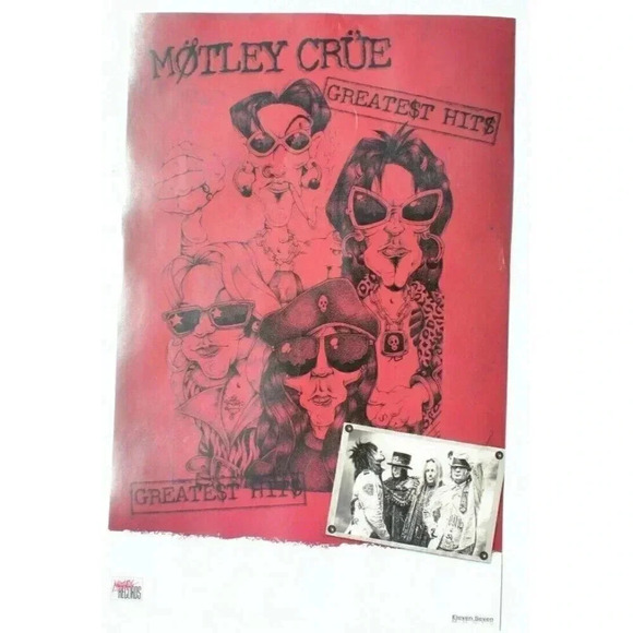 MOTLEY CRUE Greatest Hits Ltd Ed New RARE Tour Poster 11" X 17" - Picture 1 of 4